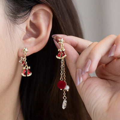 18K Gold-Plated Christmas Bell Earrings