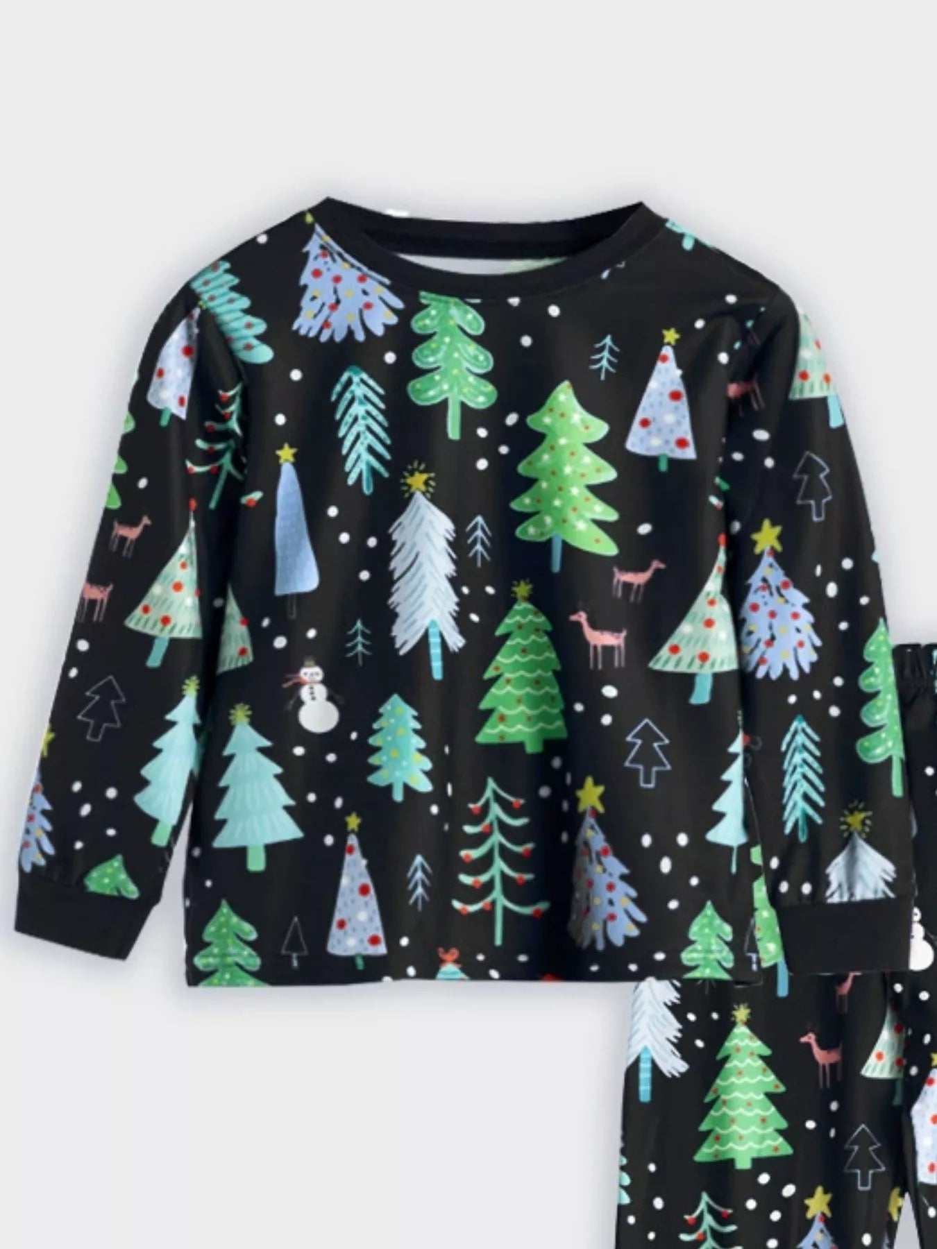 Children's Christmas Tree Print Pajama Set