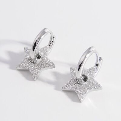 Elegant Sterling Silver Zircon Star Earrings for Trendsetters
