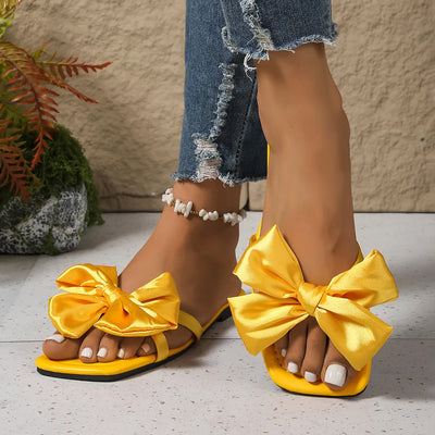 Bow Open Toe Flats Sandals