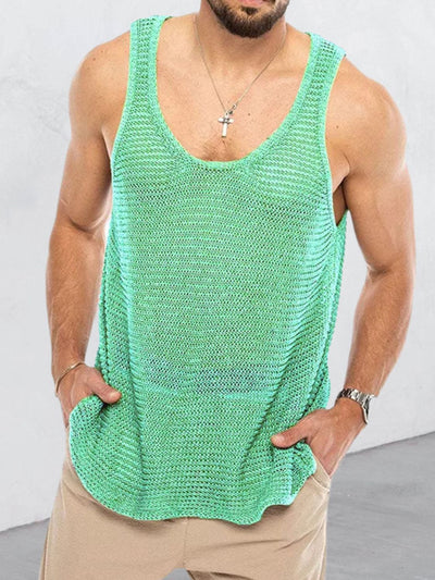 Men's Plus Size Round Neck Wide Strap Tank for Comfort