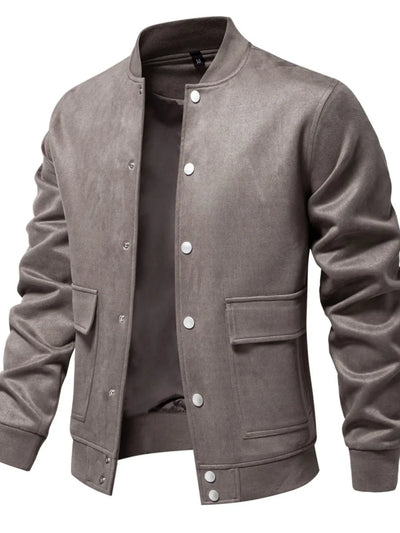 Men's Baseball Collar Snap Down Jacket