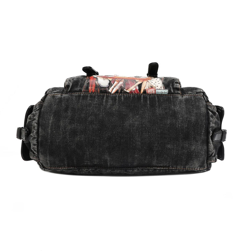 Nicole Lee USA Denim Sisters Secret Messenger Handbag