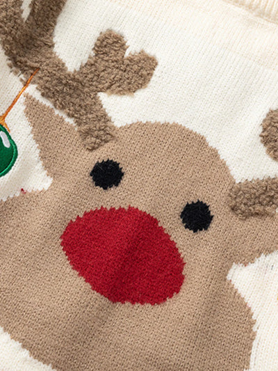 Plus Size Christmas Reindeer Long Sleeve Sweater