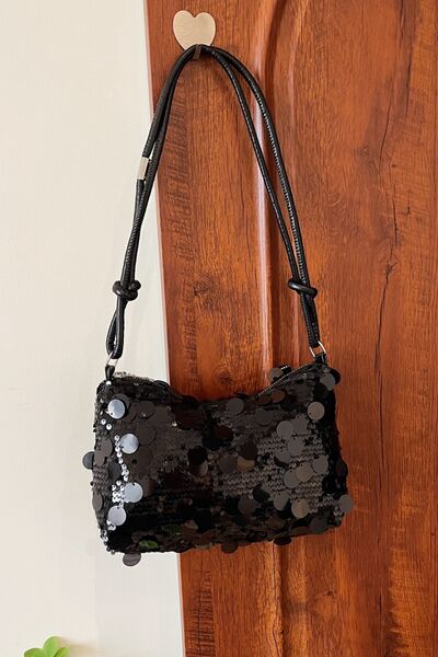 Sequin Knotted Straps Shoulder Bag for Sparkling Style