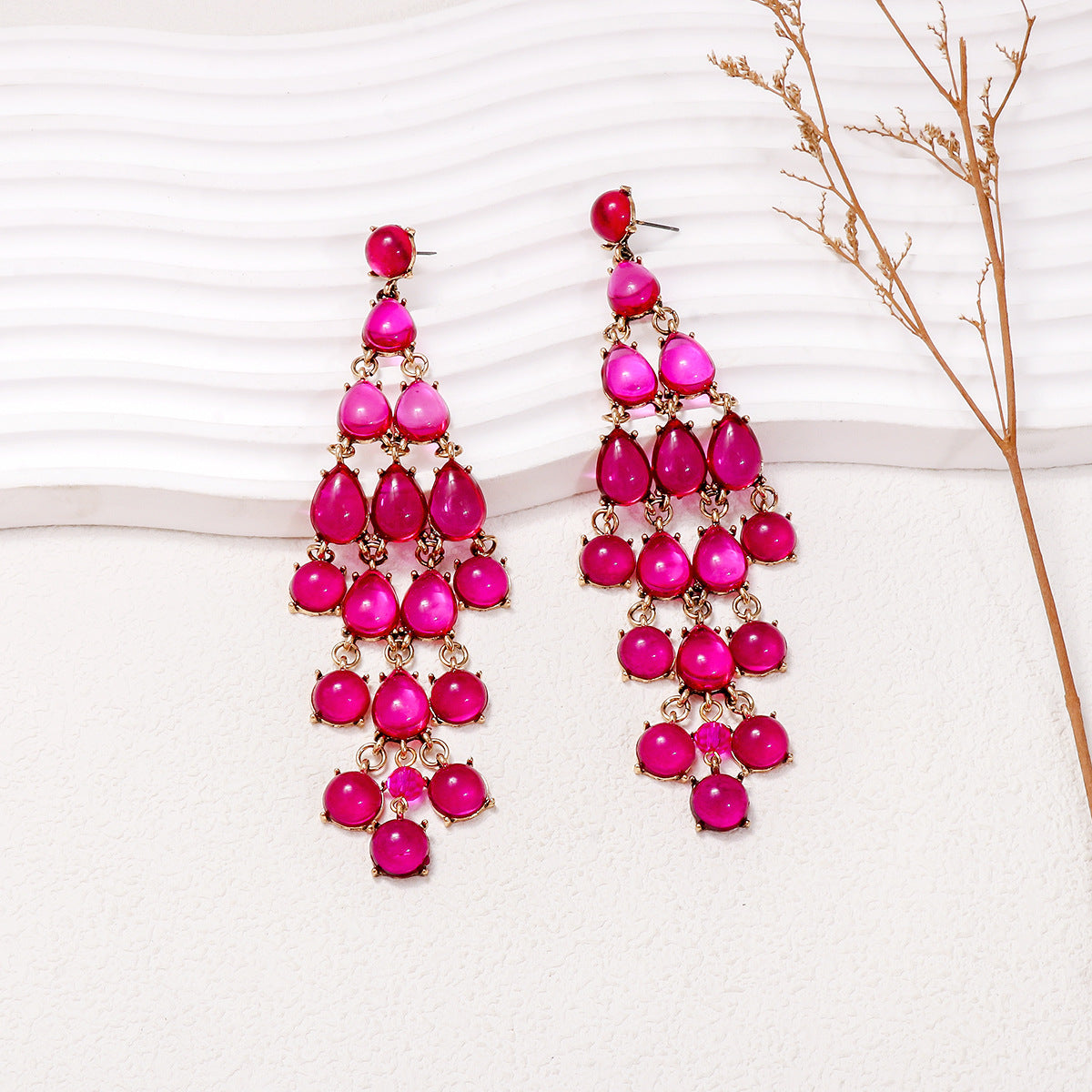 Elegant Alloy & Rhinestone Teardrop Earrings for Evening Glam