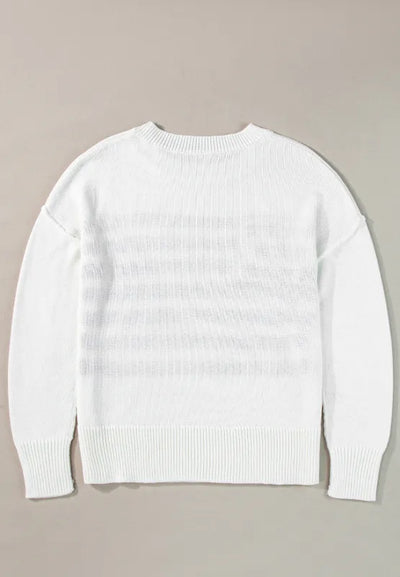 US Flag Side Slit Drop Shoulder Sweater