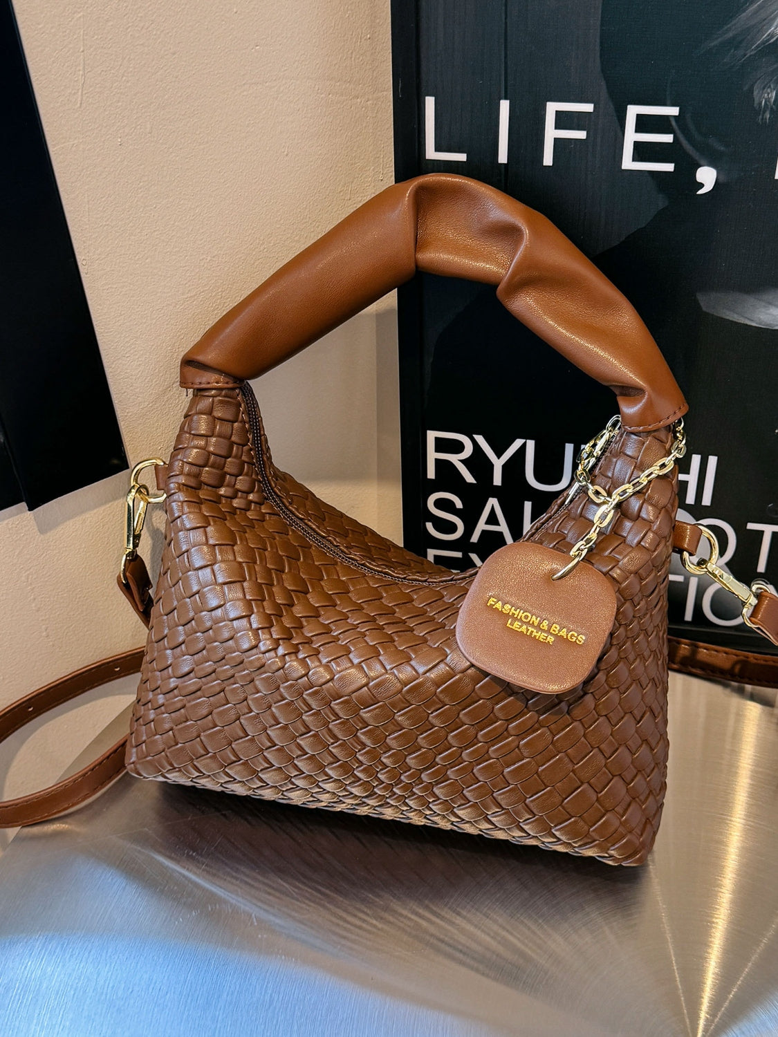 Stylish PU Leather Woven Crossbody Bag for Every Occasion