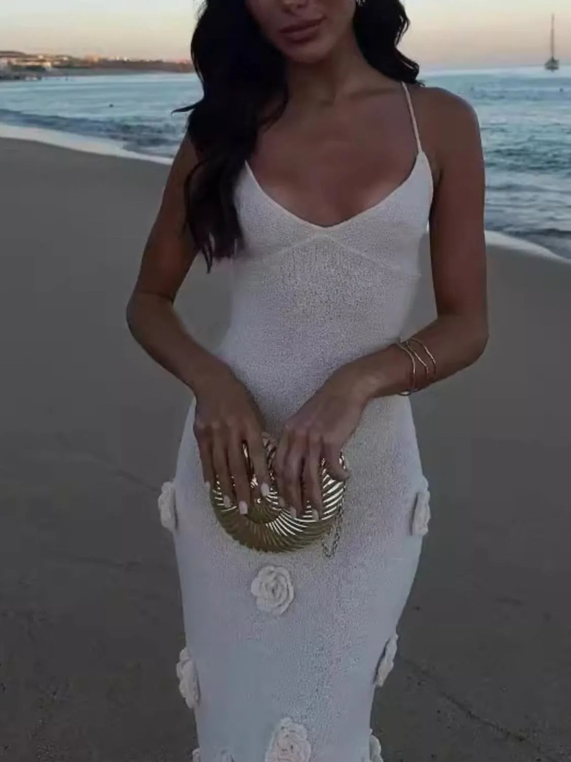 Flower Maxi Sweater Cami Dress