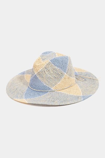 Fame Contrast Straw Braid Hat for Stylish Summer Days