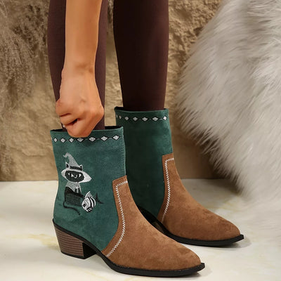 Western Cowboy Boots with Embroidered Design