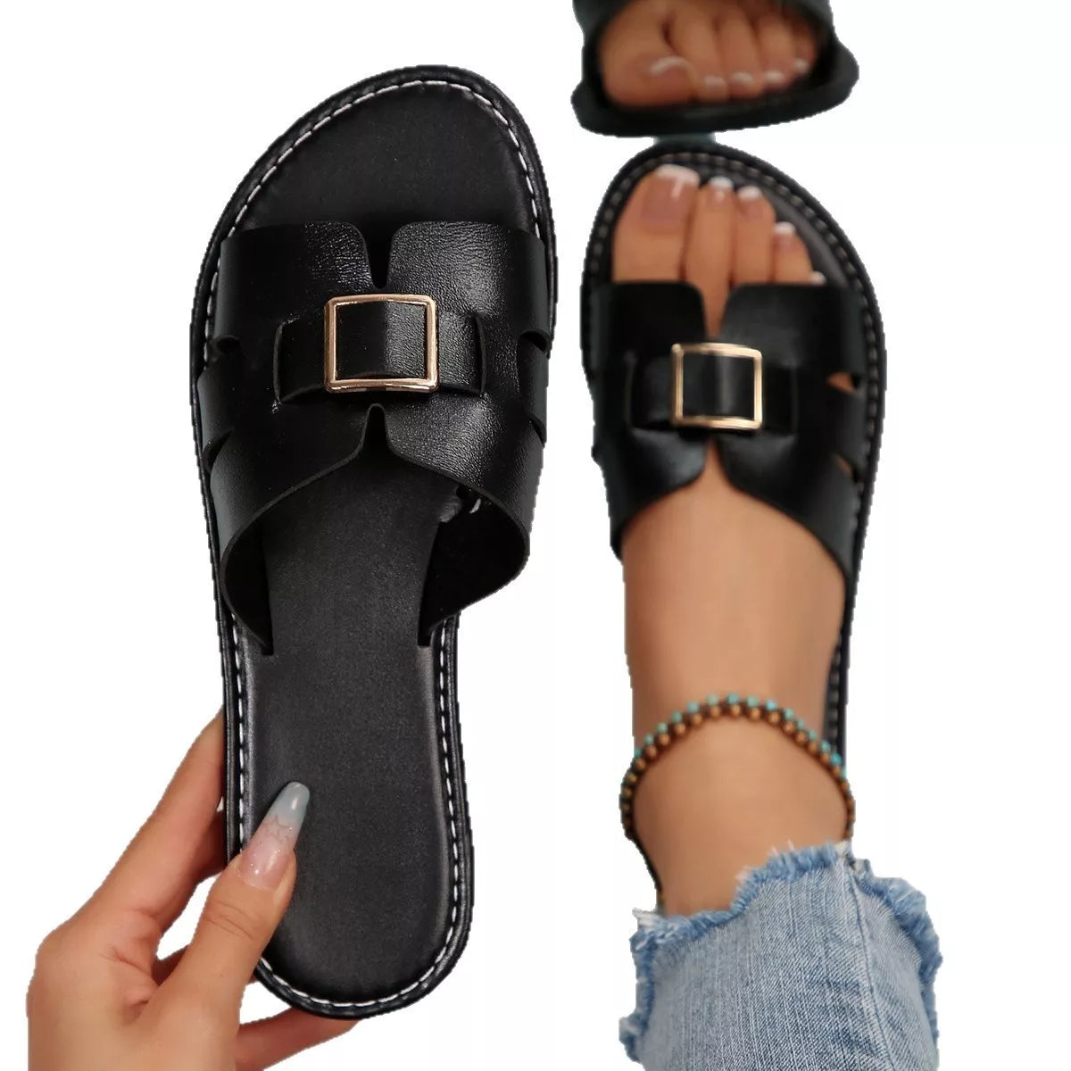 Open Toe Flats Sandals