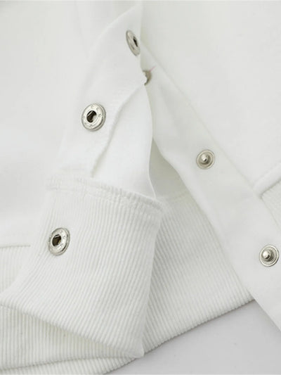 Men's Star Patch Oversized Hoodie with Snap Detail