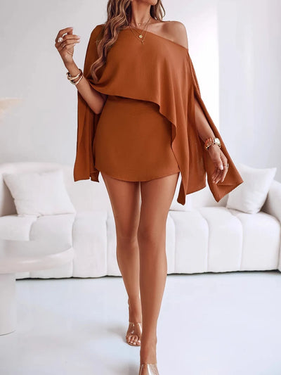 Side Slit Top and Mini Skirt Set