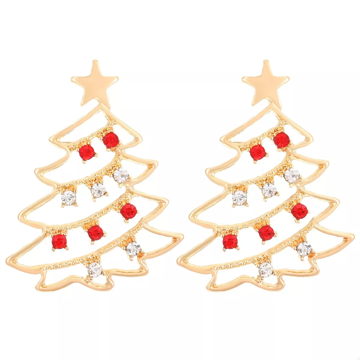18K Gold-Plated Christmas Tree Earrings