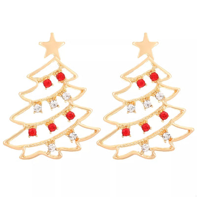 18K Gold-Plated Christmas Tree Earrings