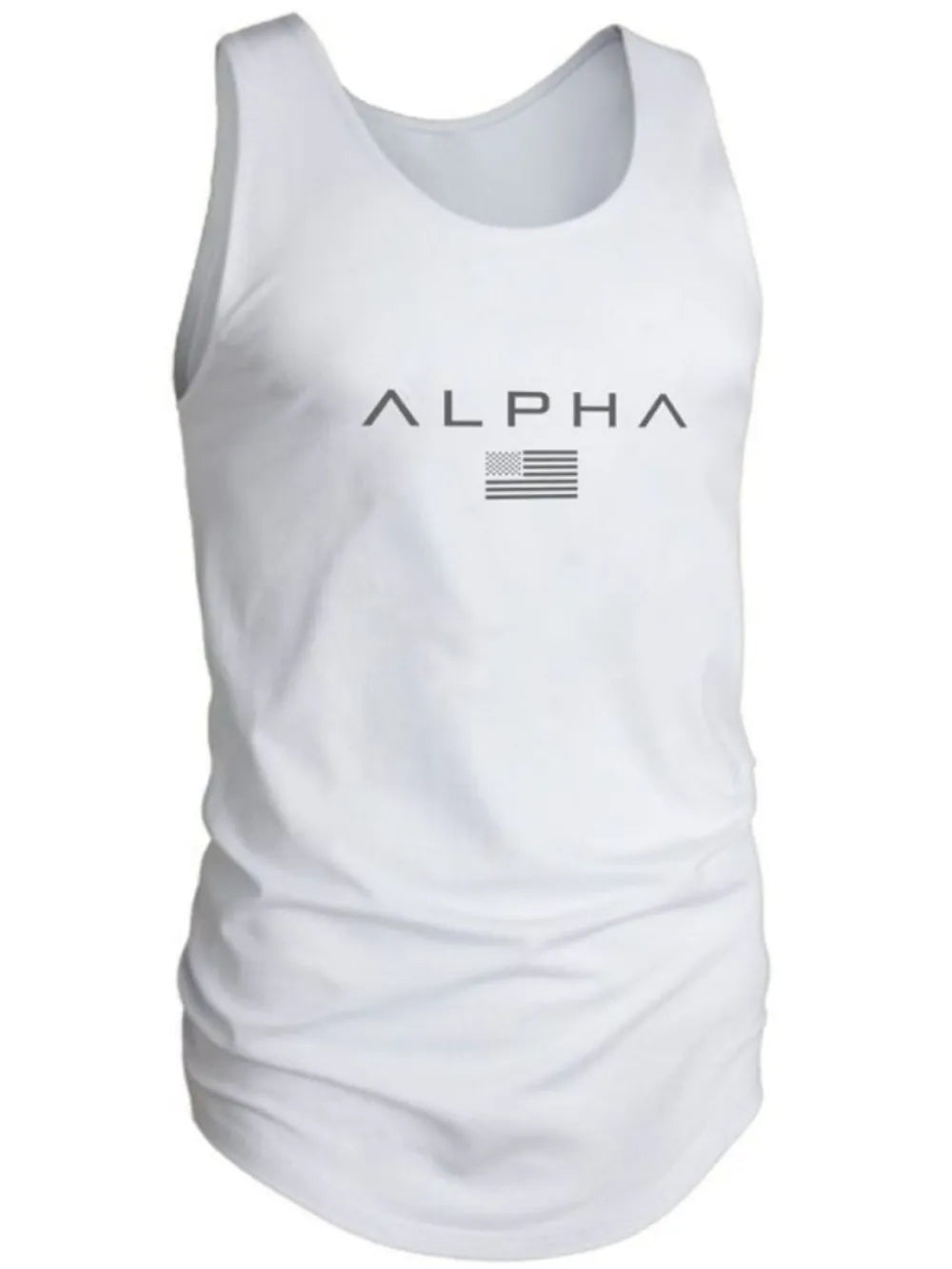 Men's US Flag Round Neck Tank