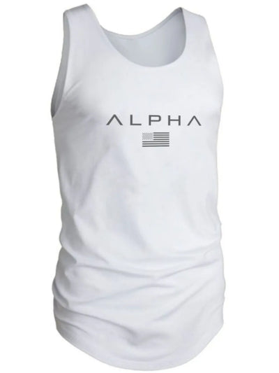 Men's US Flag Round Neck Tank
