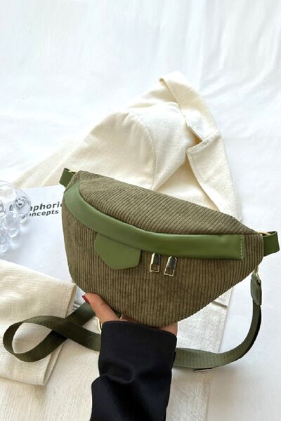 Zenana Corduroy Crossbody Bag with Removable Strap Style