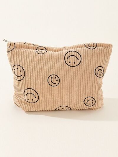 Zenana Corduroy Smile Clutch Bag for Trendy Outings