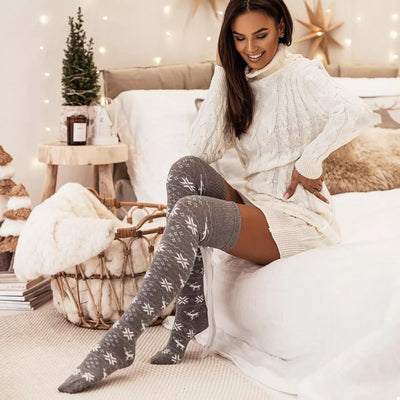 Christmas Bow Knee-High Socks