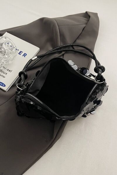Sequin Knotted Straps Shoulder Bag for Sparkling Style