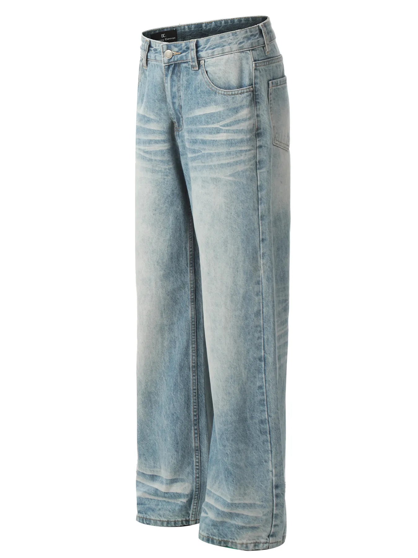 Men's High-Waist Wide Leg Vintage Wash Jeans