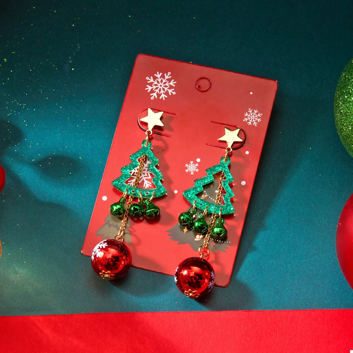 Christmas Tree Ball Drop Earrings