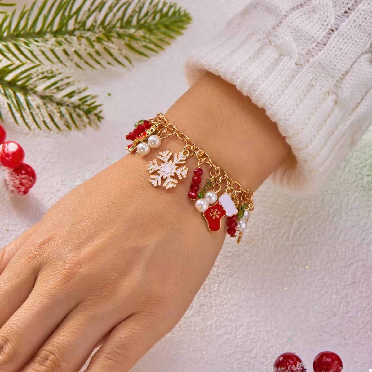 18K Gold-Plated Christmas Charm Bracelet