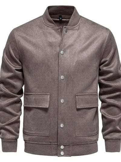 Men's Baseball Collar Snap Down Jacket