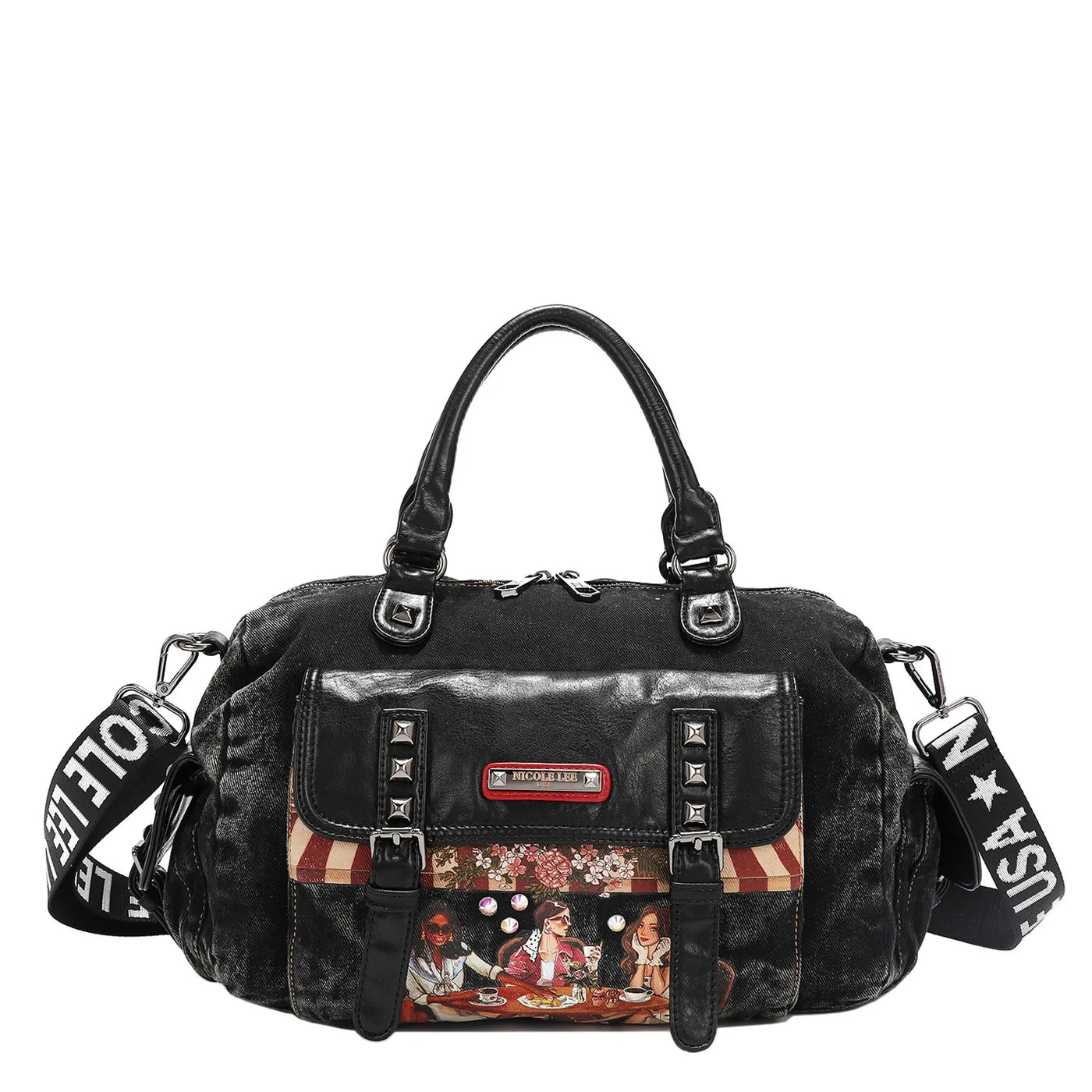 Nicole Lee USA Denim Sisters Secret Messenger Handbag