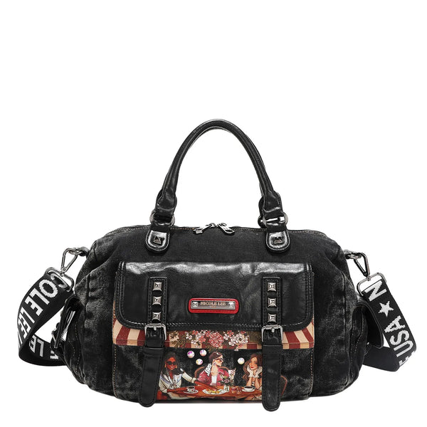 Nicole Lee USA Denim Sisters Secret Messenger Handbag