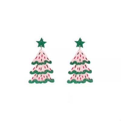 Christmas Tree Dangle Earrings