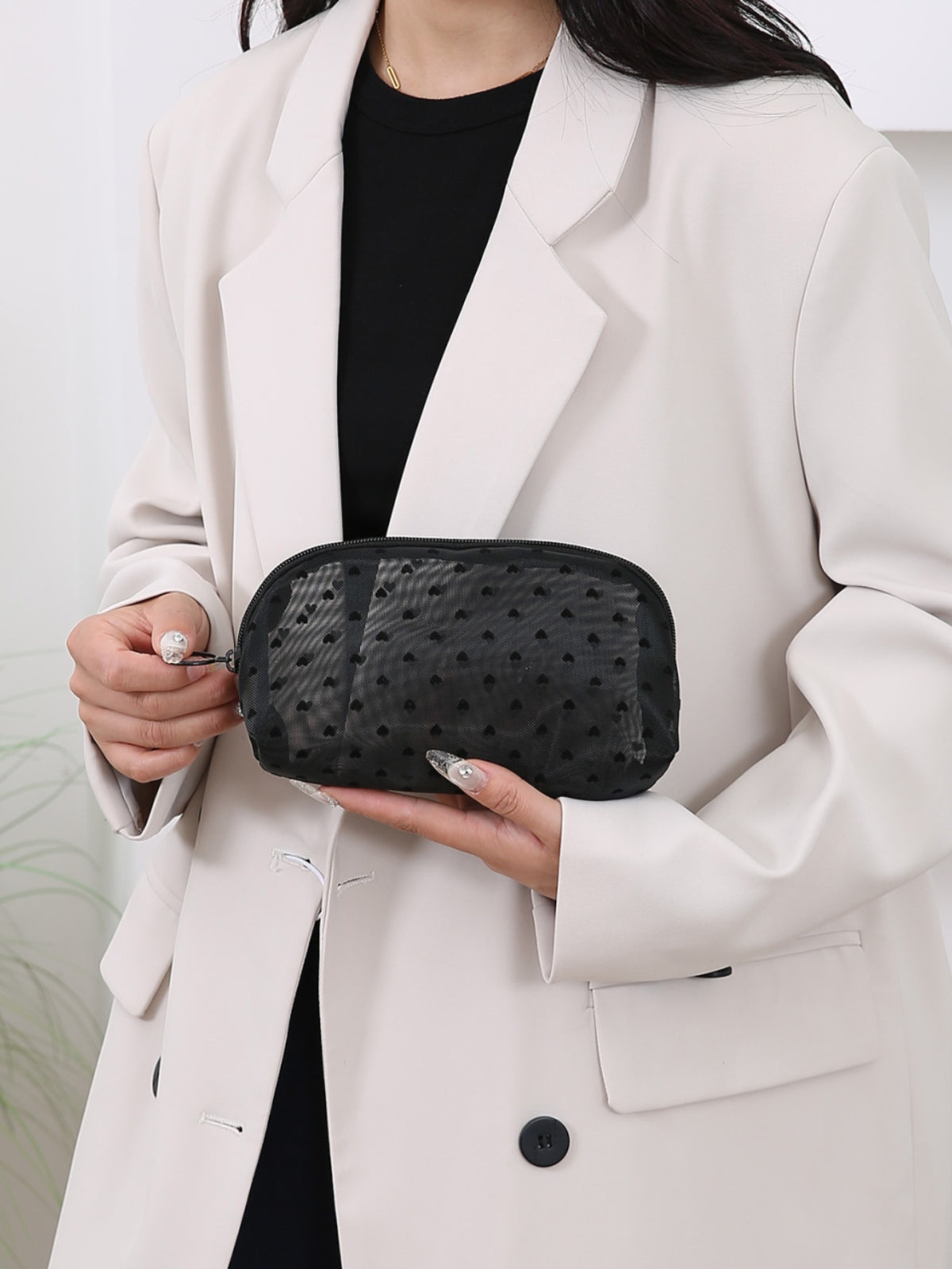 Charming Heart Polyester Travel & Cosmetic Bag Gift Set