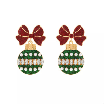 Bowknot Christmas Drop Earrings