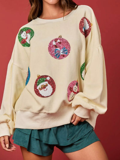 Christmas Sequin Embellished Sweatshirt
