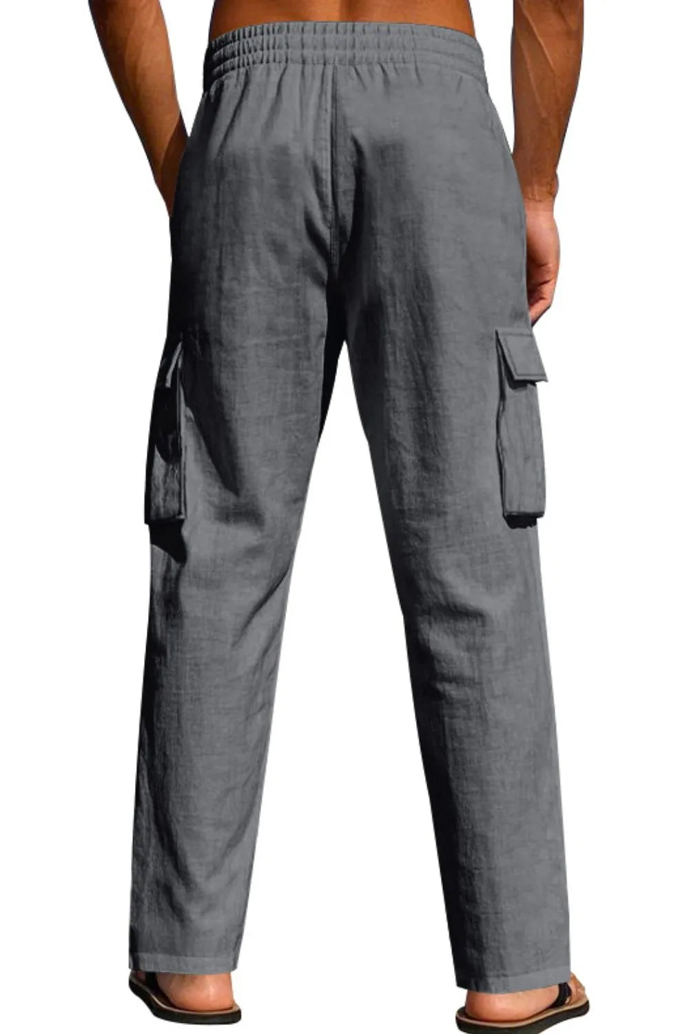 Men's Full Size Drawstring Pants with Pockets Plus Size
