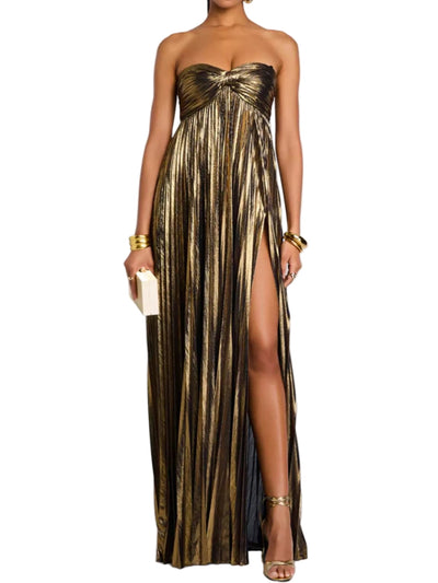 Split Sweetheart Neck Tube Maxi Dress