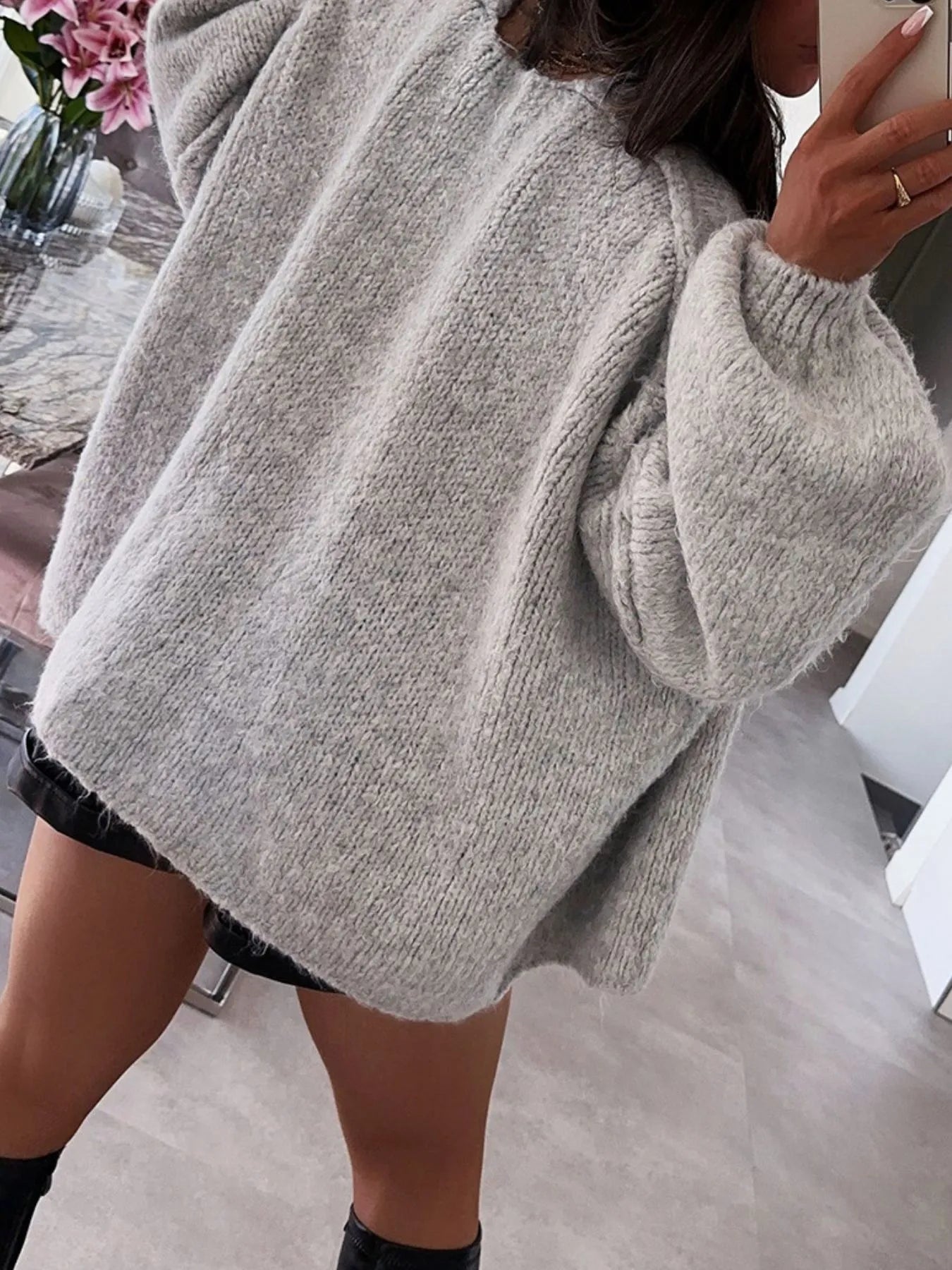 Open Front Dropped Shoulder Cardigan