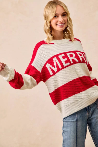 BiBi Christmas Merry Lettering Sweater