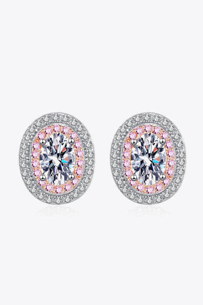 Platinum-Plated Moissanite Stud Earrings