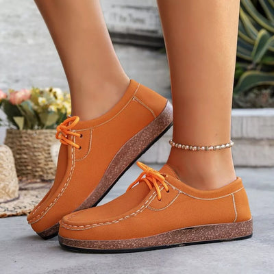 Round Toe Lace Up Slip-Ons