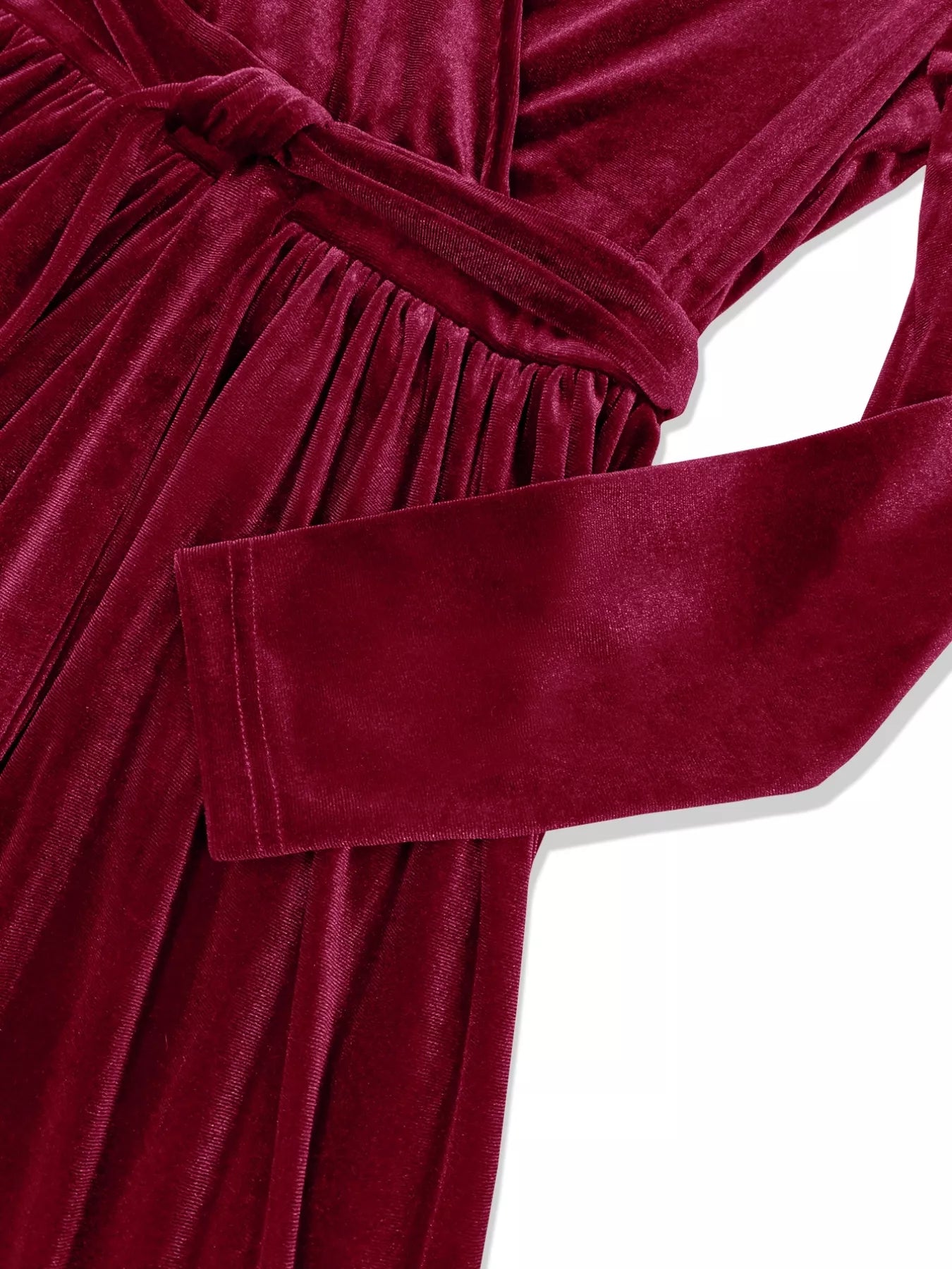 Velvet Wrap Surplice Maxi Dress