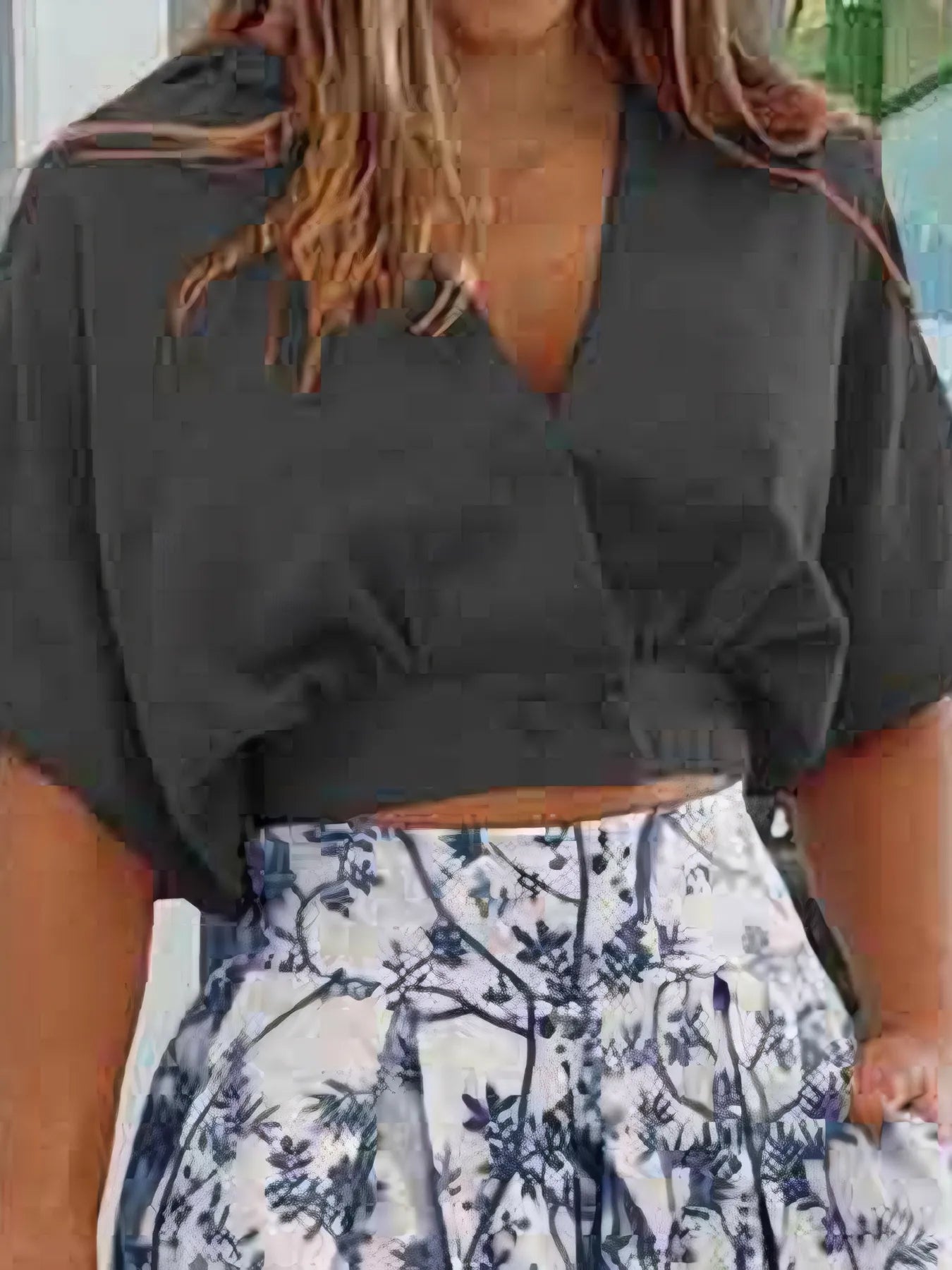 Surplice Top and High Waist Pants Set