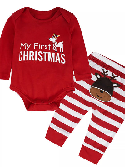 Children's My First Christmas Reindeer Baby Outfit Set