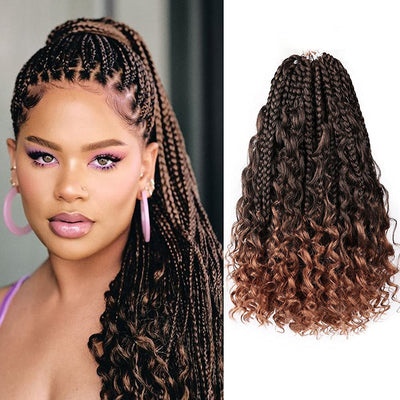Sambraid Goddess Box Braid Crochet Hair Natural Black Curly End