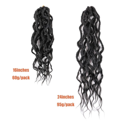 Sambraid Faux Locs Crochet Hair Wavy Goddess Locs Crochet Braids Curly