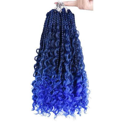Sambraid Goddess Box Braid Crochet Hair Natural Black Curly End