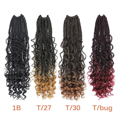 Sambraid Goddess Box Braid Crochet Hair Natural Black Curly End