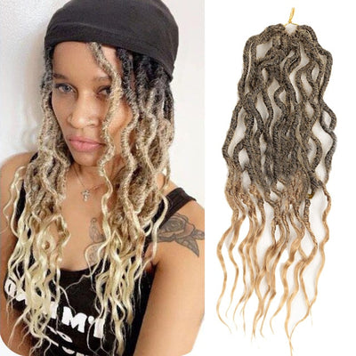Sambraid Faux Locs Crochet Hair Wavy Goddess Locs Crochet Braids Curly